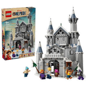 Imagen del set de lego de castillo Drum junto a la caja del set de lego