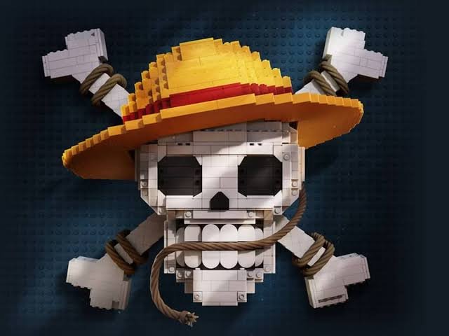 Imagen de la calabera que es el simbolo del anime one piece son su caracteristico sombrero