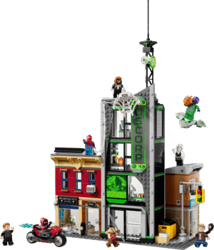 Imagen del set de lego ya construido en un fondo blanco